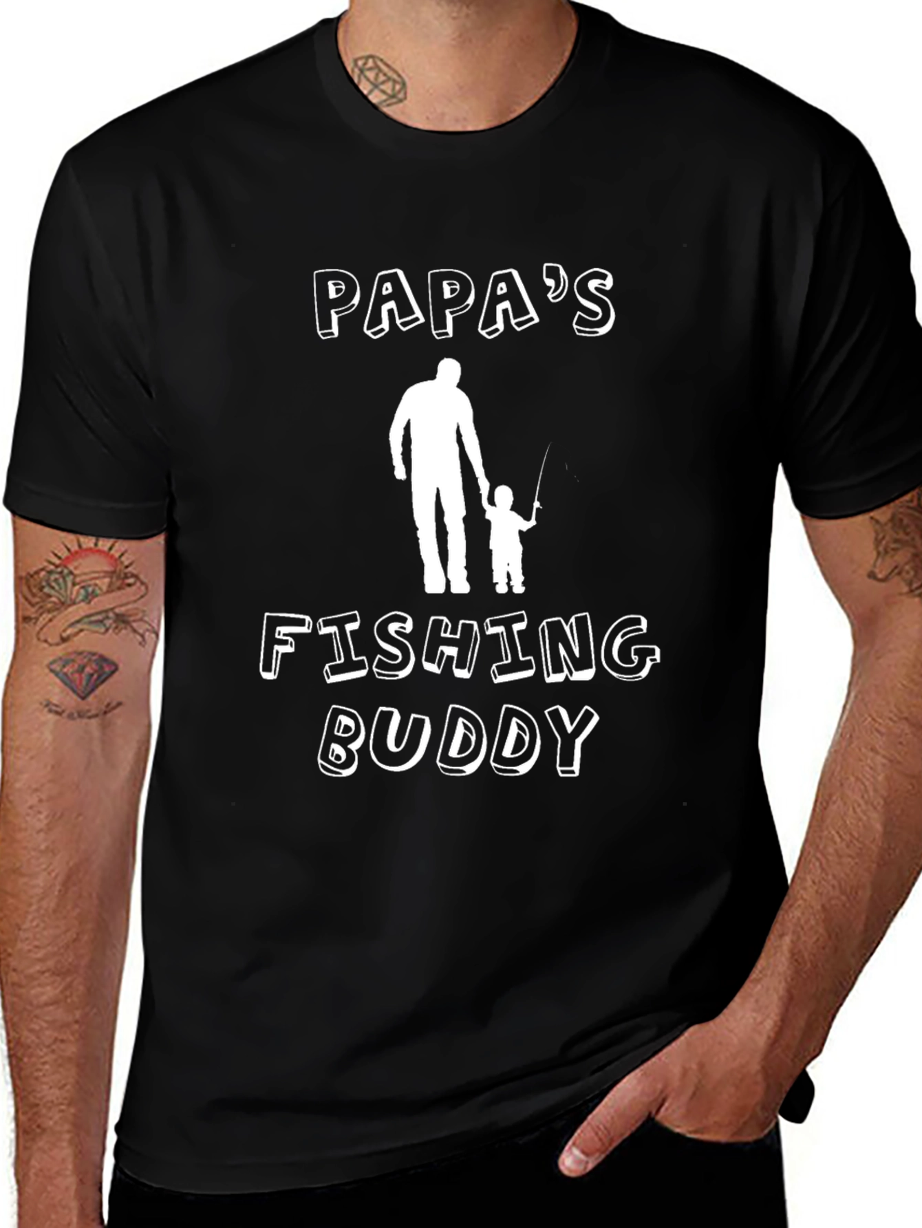 Papas Fishing Buddy T-Shirt - Perfect Gift for Dad