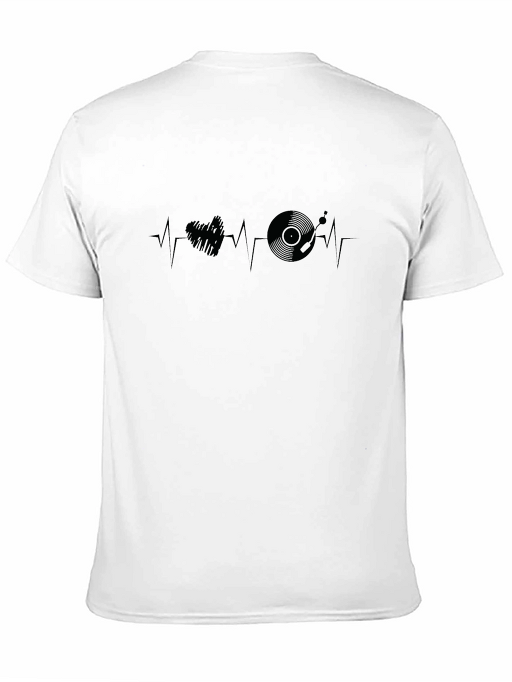 Heartbeat DJ Turntable Graphic T-Shirt - Black