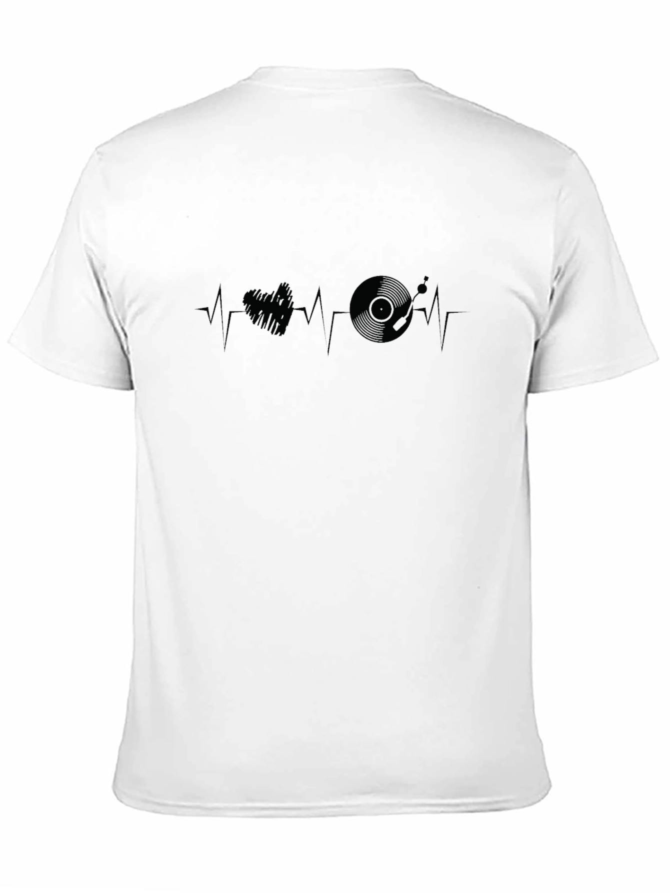 Heartbeat DJ Turntable Graphic T-Shirt - Black