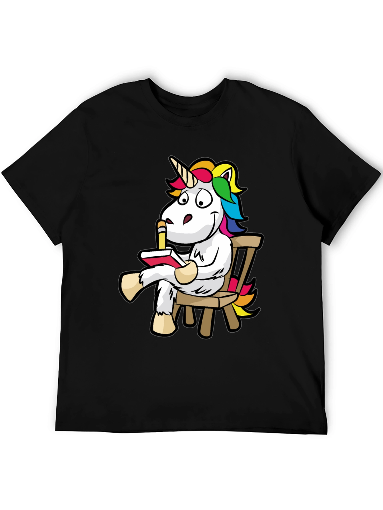 Unicorn Reading Book Graphic Tee - Casual Cotton Shirt
