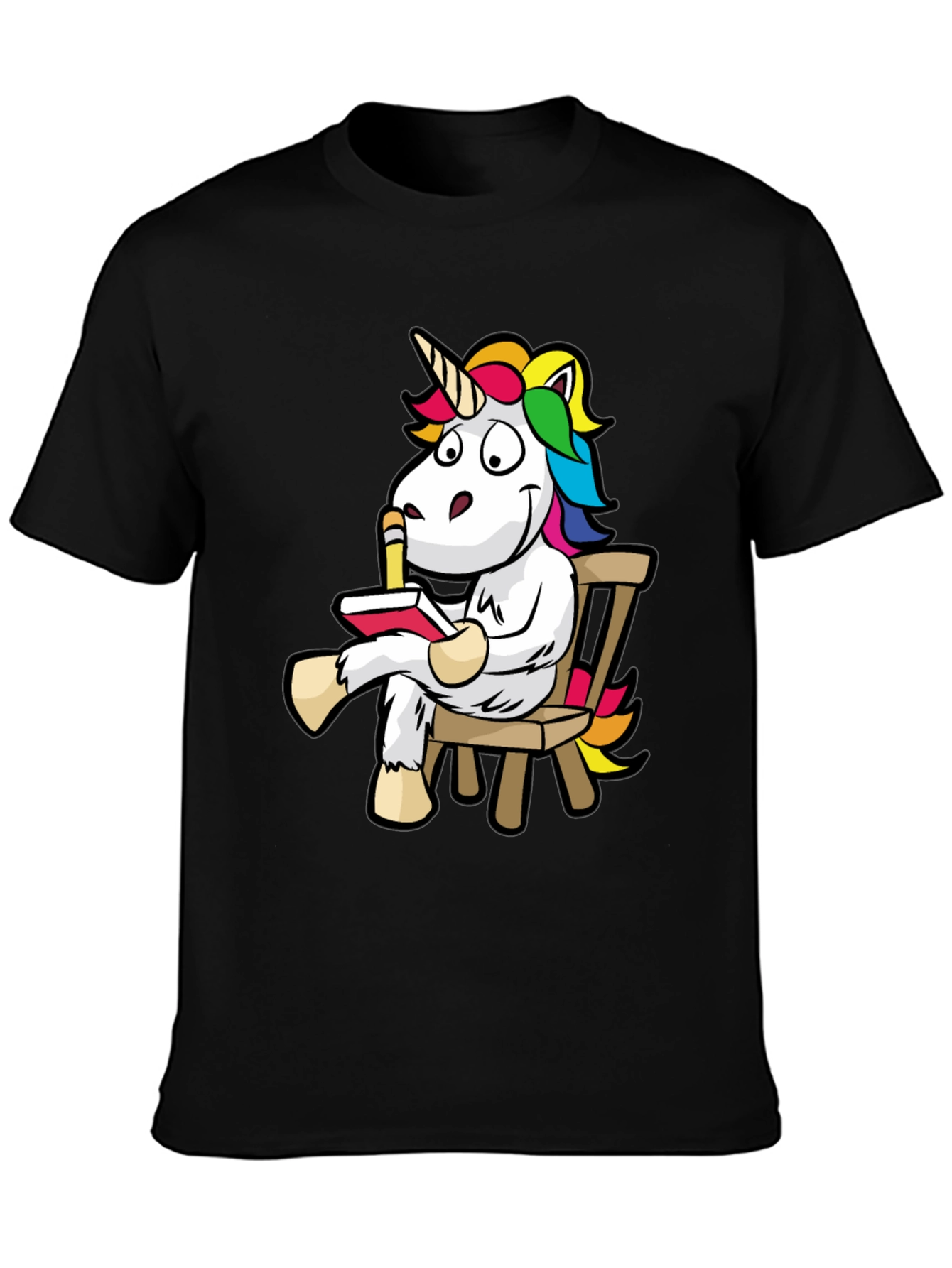 Unicorn Reading Book Graphic Tee - Casual Cotton Shirt