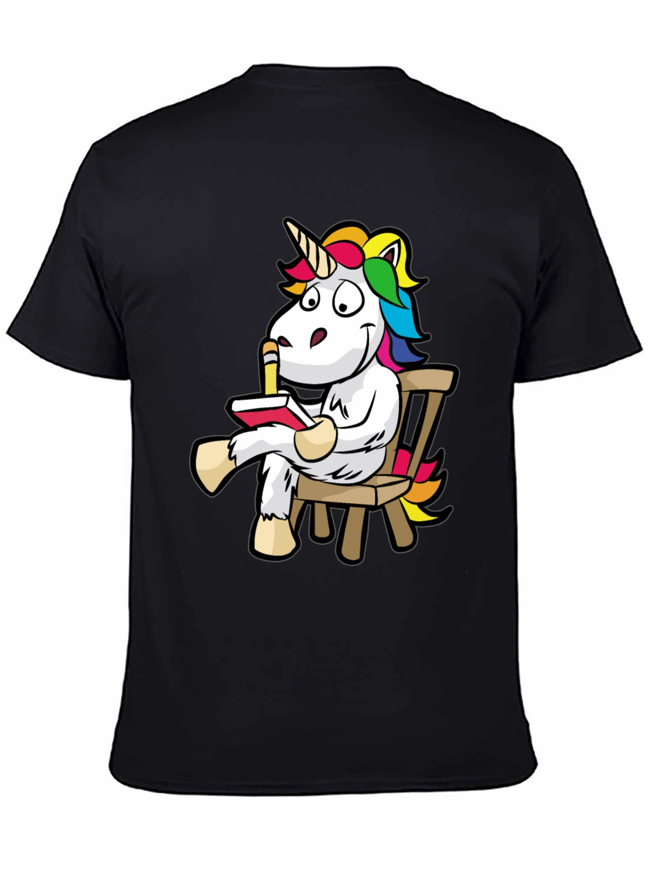 Unicorn Reading Book Graphic Tee - Casual Cotton Shirt