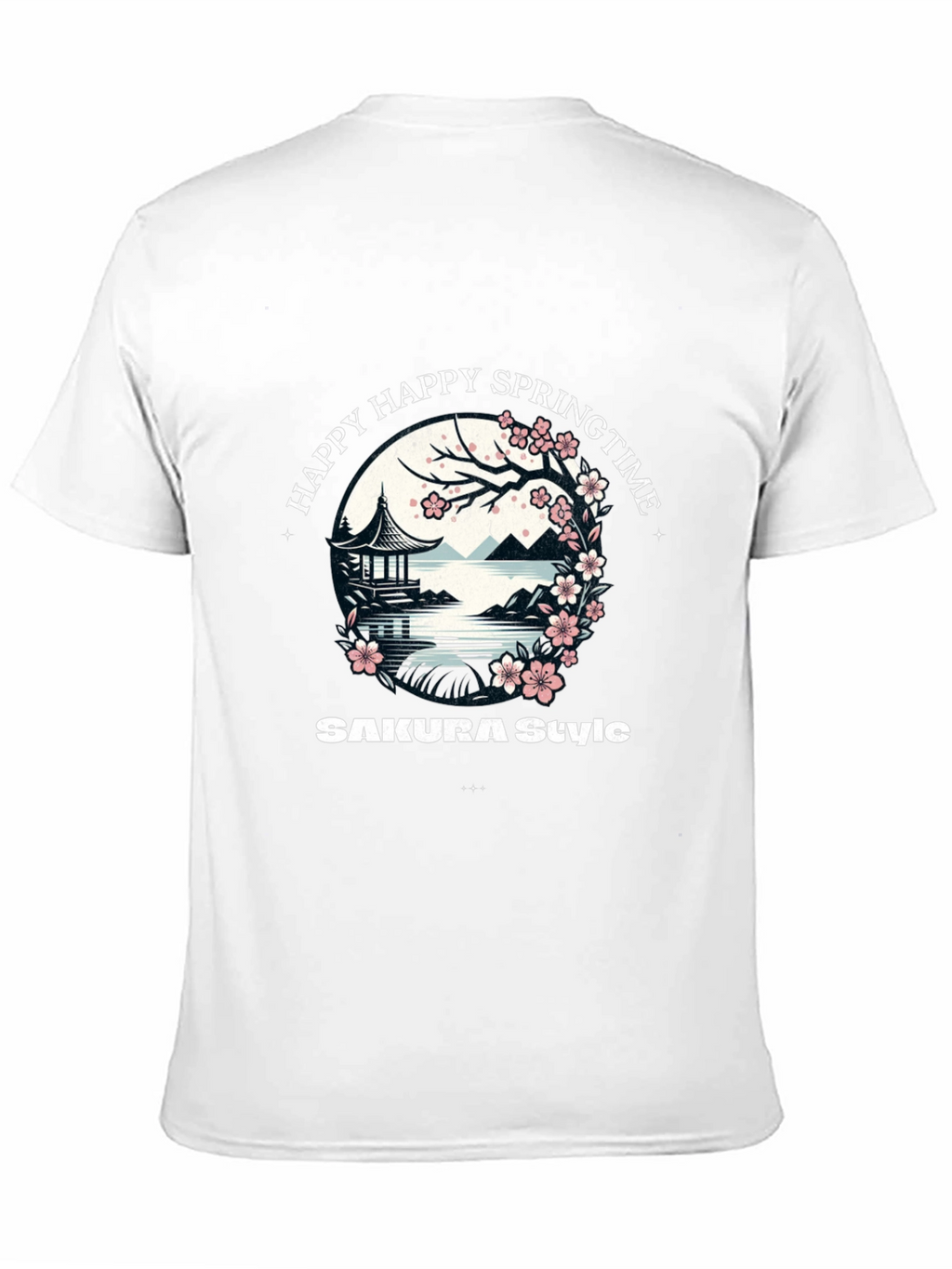 Happy Springtime Sakura Style Graphic Tee