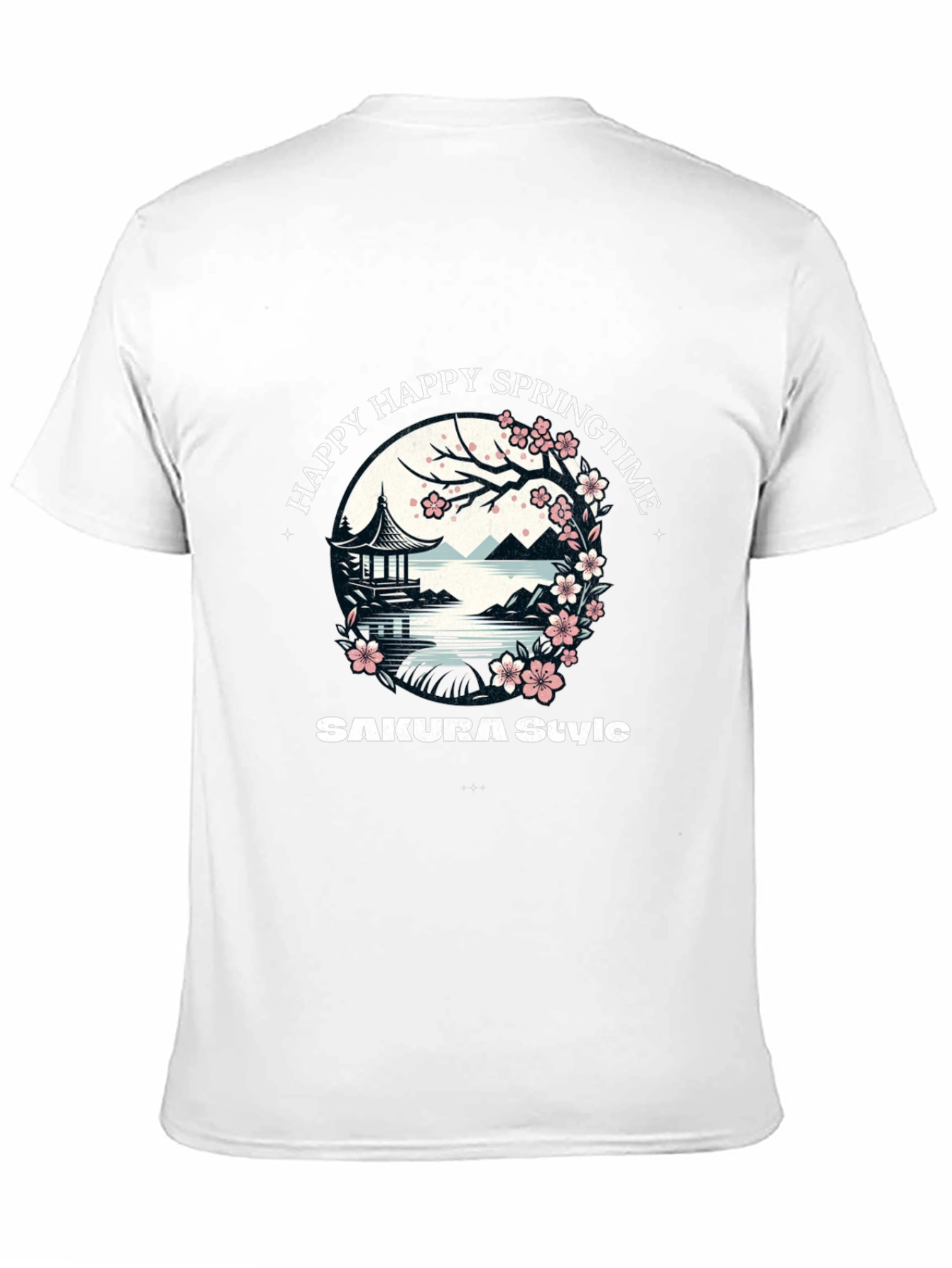 Happy Springtime Sakura Style Graphic Tee