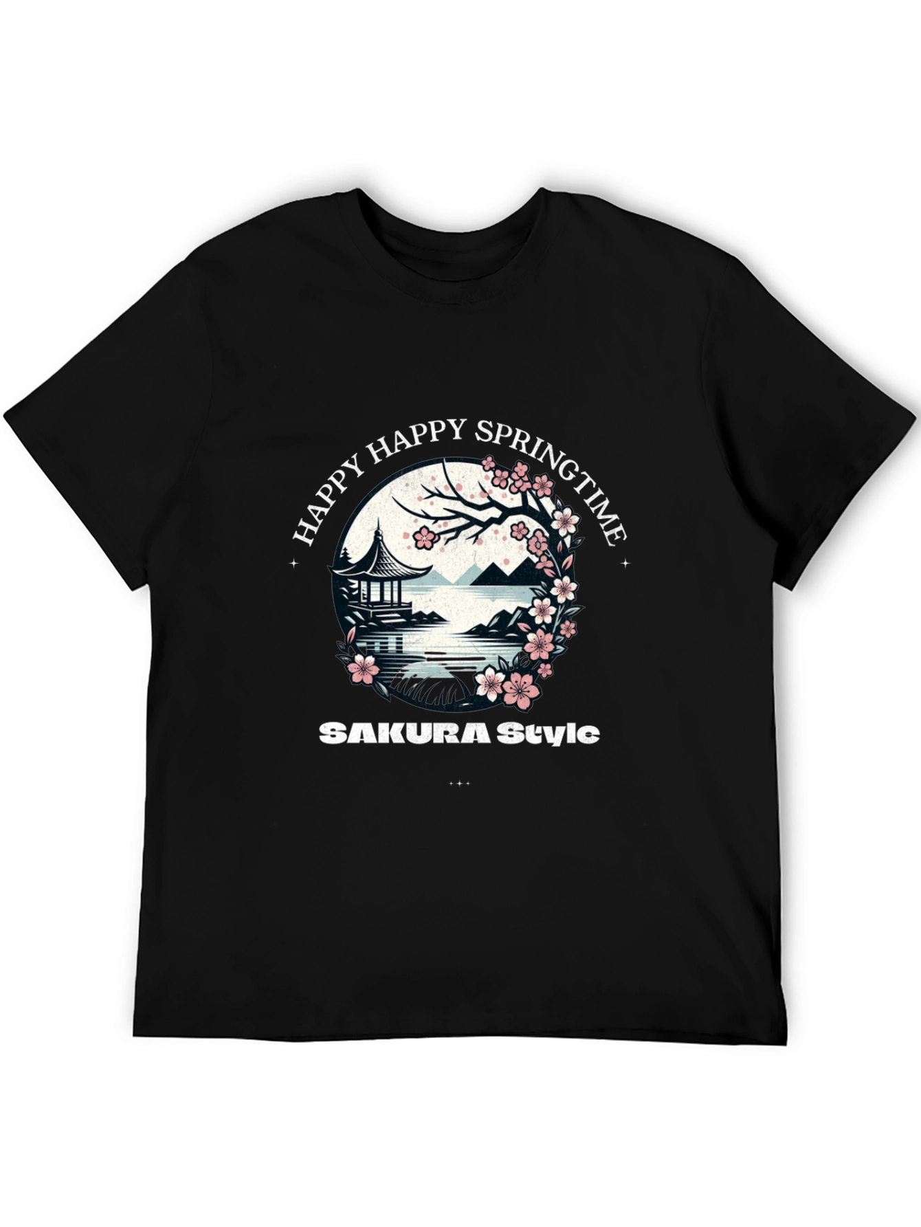 Happy Springtime Sakura Style Graphic Tee