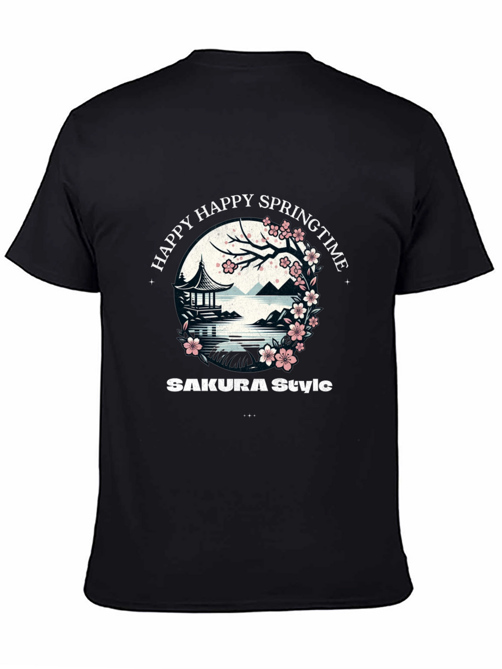 Happy Springtime Sakura Style Graphic Tee
