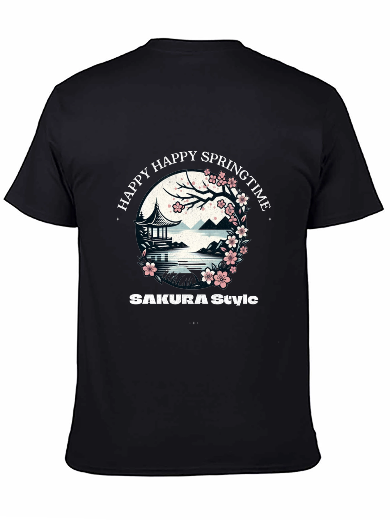 Happy Springtime Sakura Style Graphic Tee