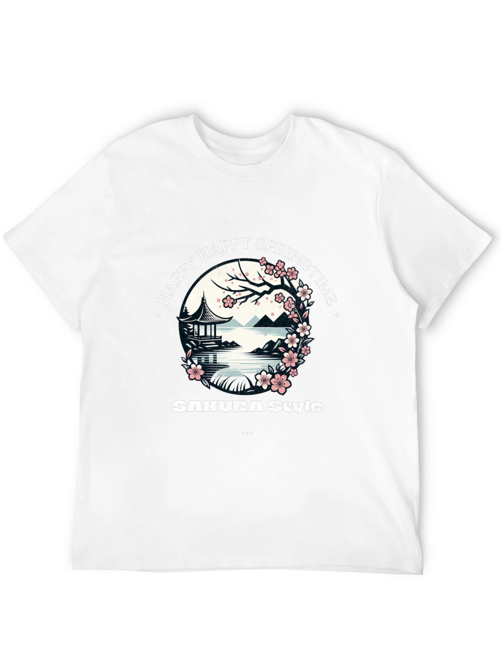 Happy Springtime Sakura Style Graphic Tee