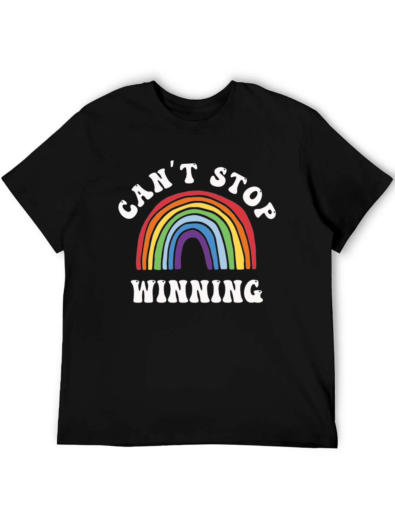 Cant Stop Winning Rainbow Graphic T-Shirt