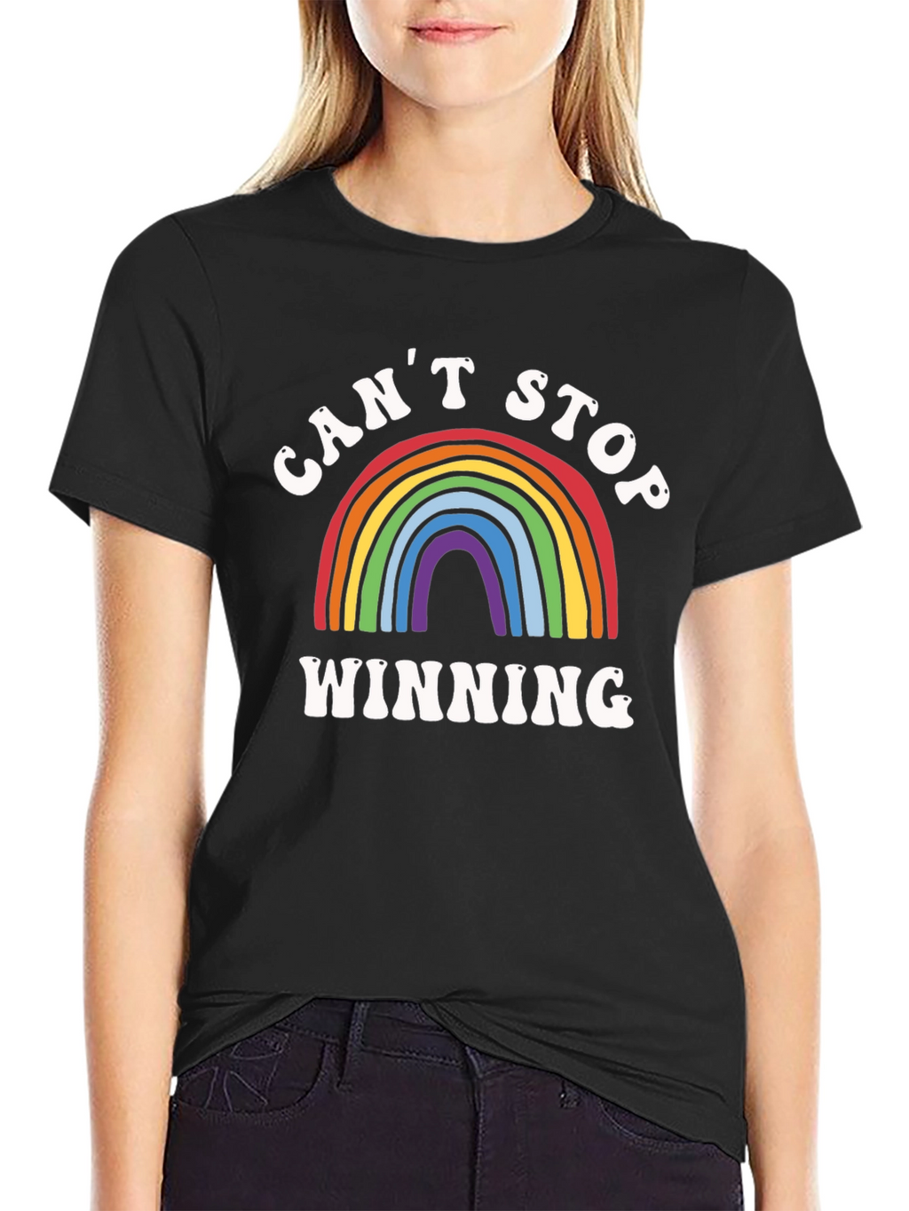 Cant Stop Winning Rainbow Graphic T-Shirt
