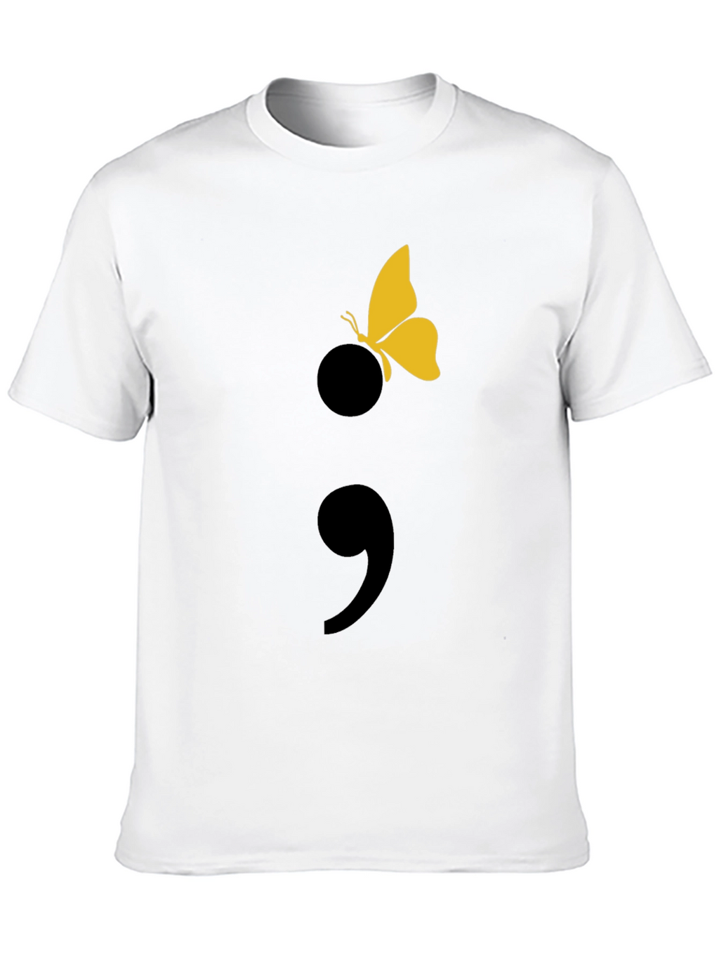 Semicolon Butterfly Graphic T-Shirt - Black