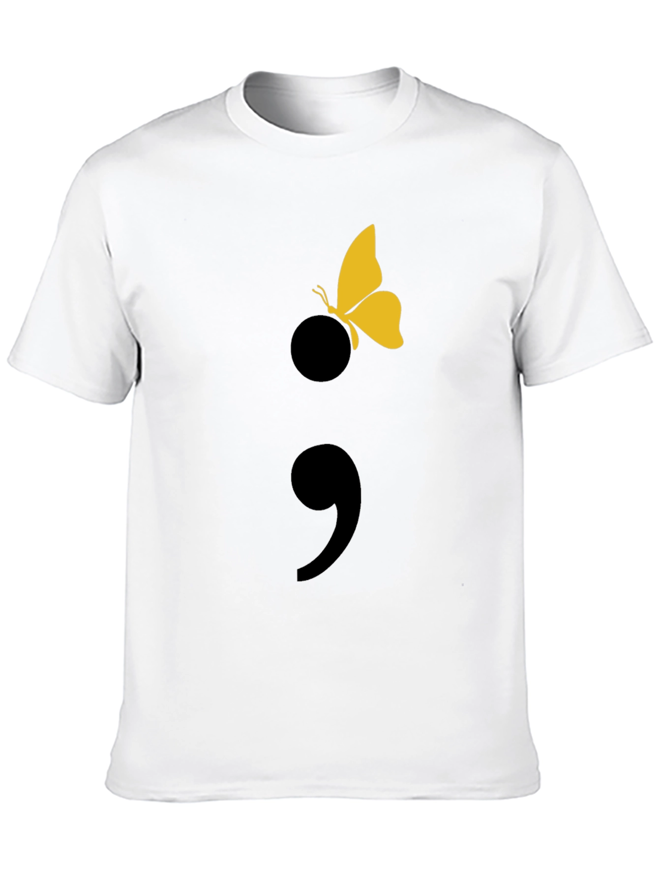 Semicolon Butterfly Graphic T-Shirt - Black