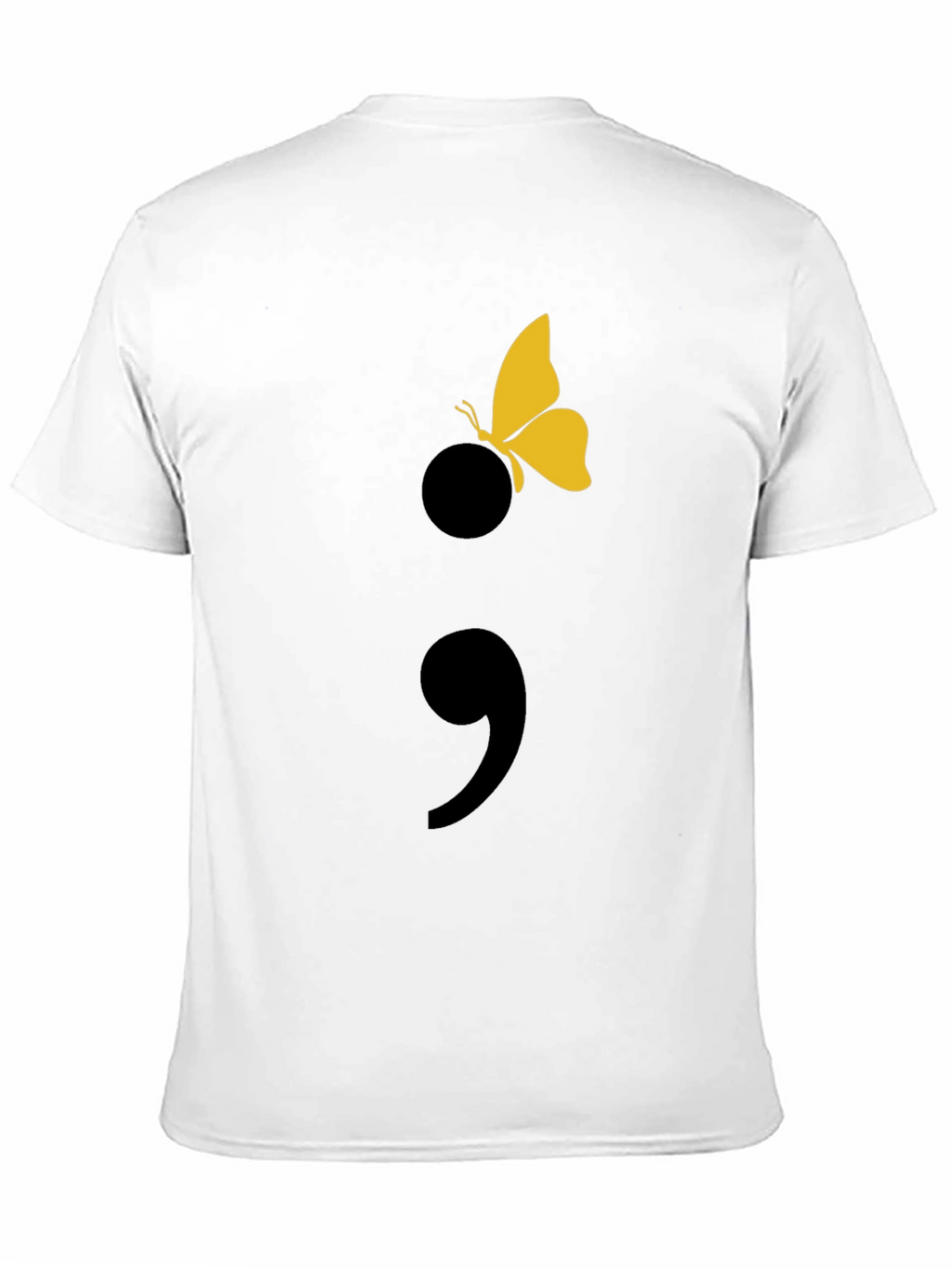Semicolon Butterfly Graphic T-Shirt - Black