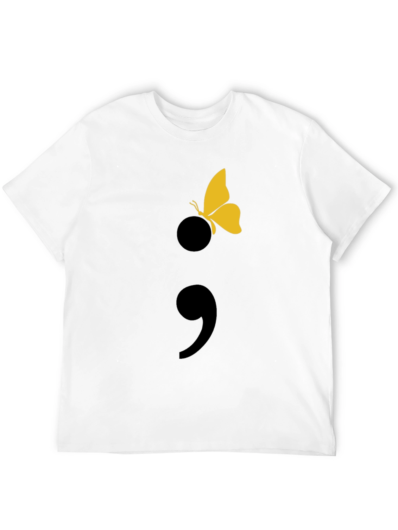 Semicolon Butterfly Graphic T-Shirt - Black