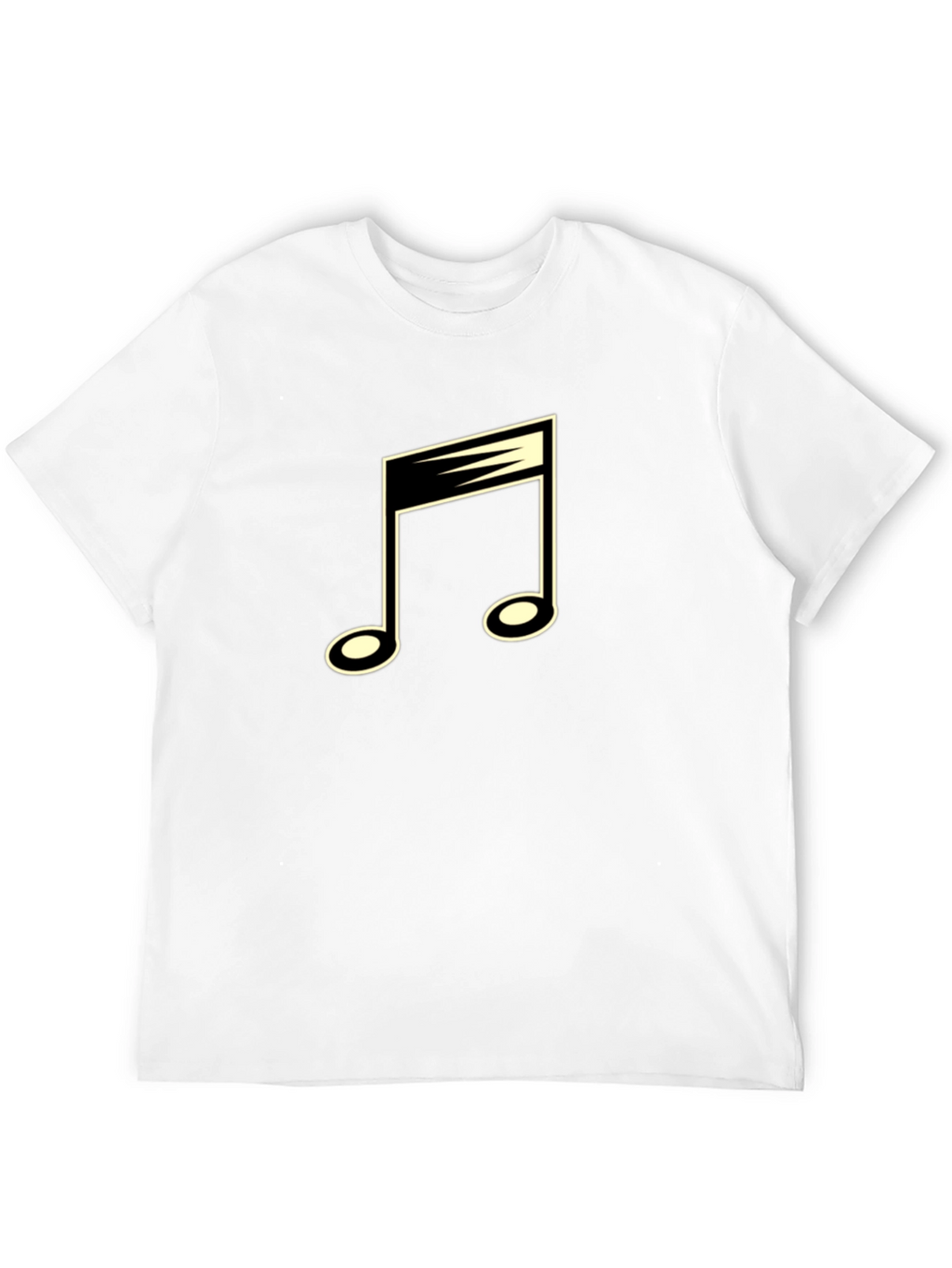 Musical Note Graphic Tee - Black Cotton Blend