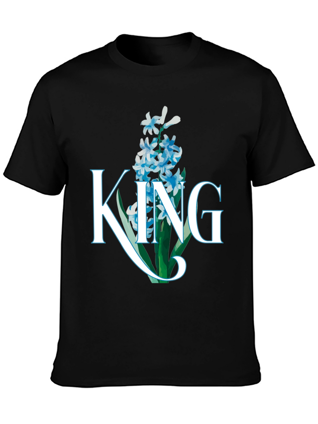 King Hyacinth Floral Black T-Shirt