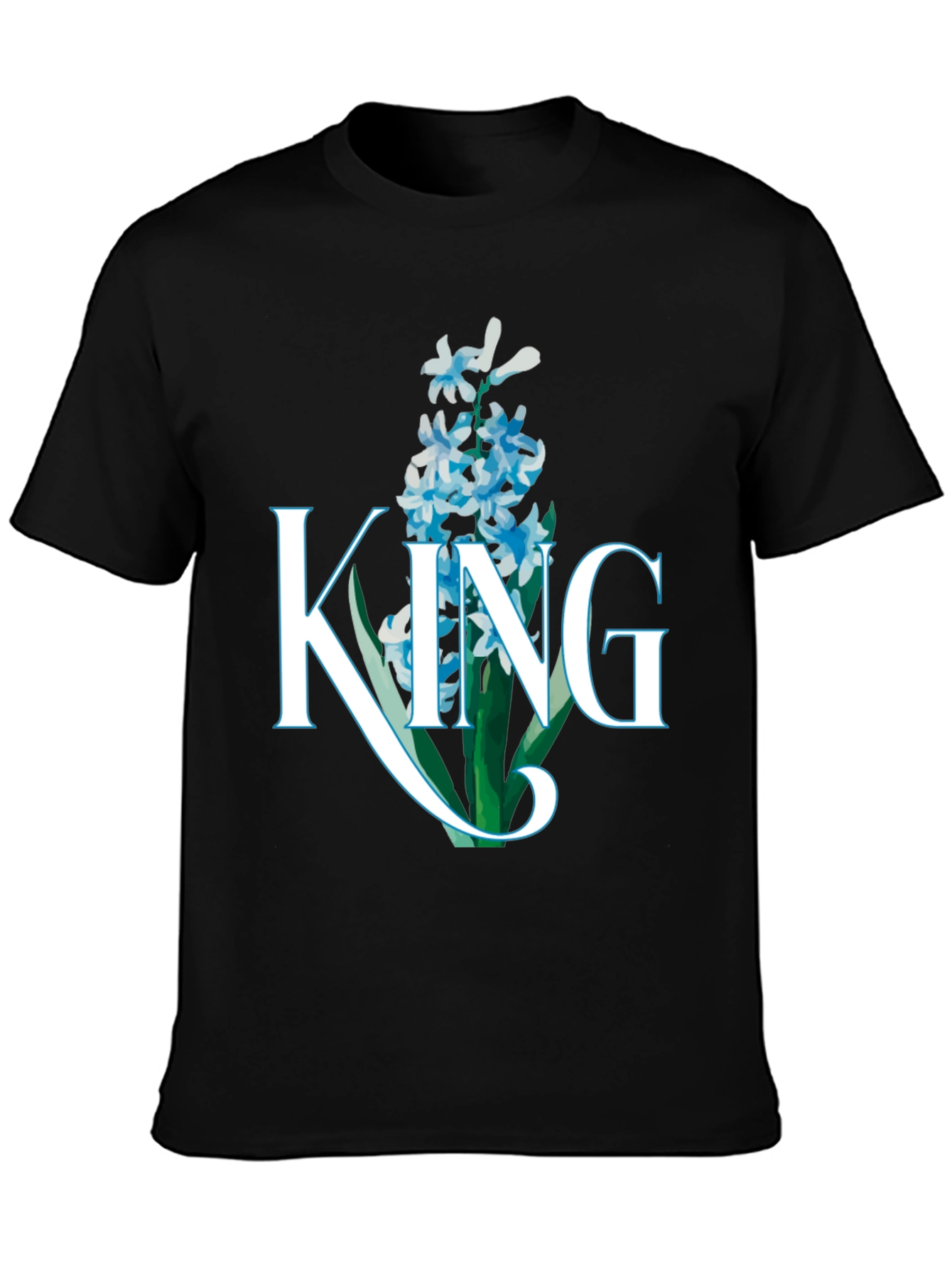 King Hyacinth Floral Black T-Shirt