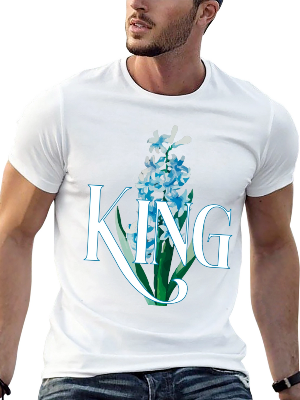King Hyacinth Floral Black T-Shirt