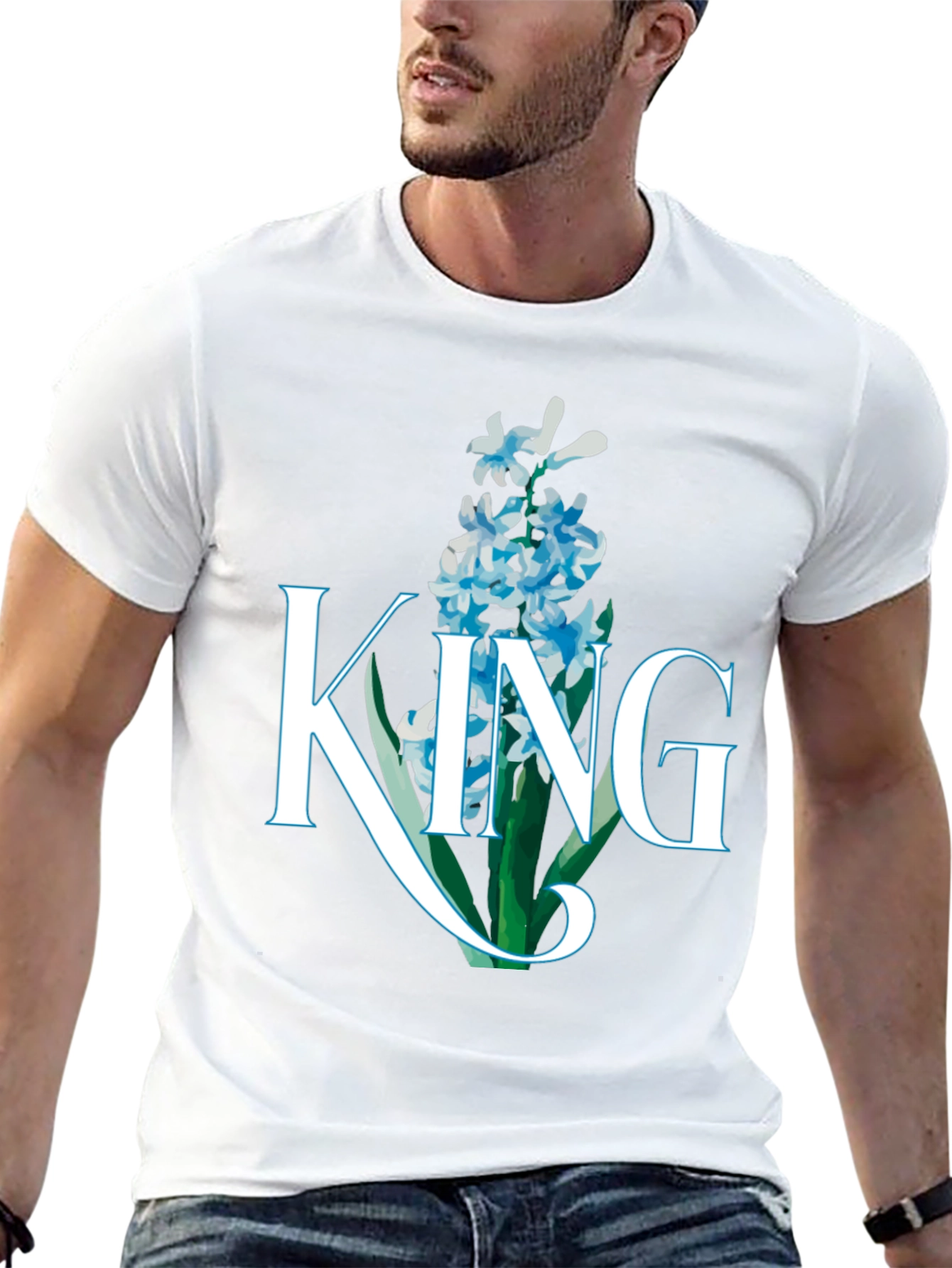 King Hyacinth Floral Black T-Shirt