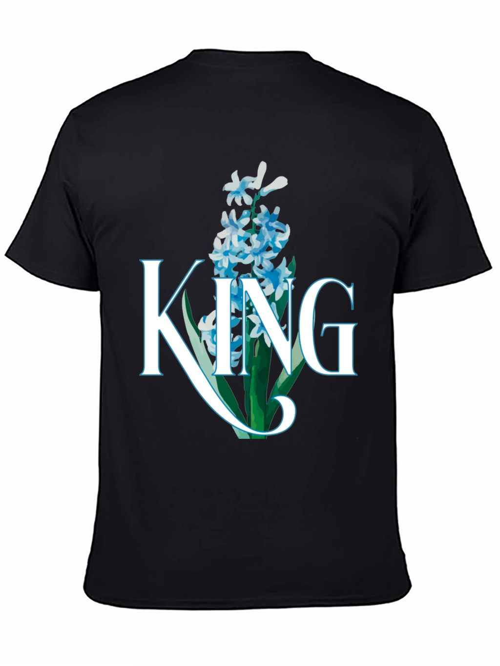 King Hyacinth Floral Black T-Shirt