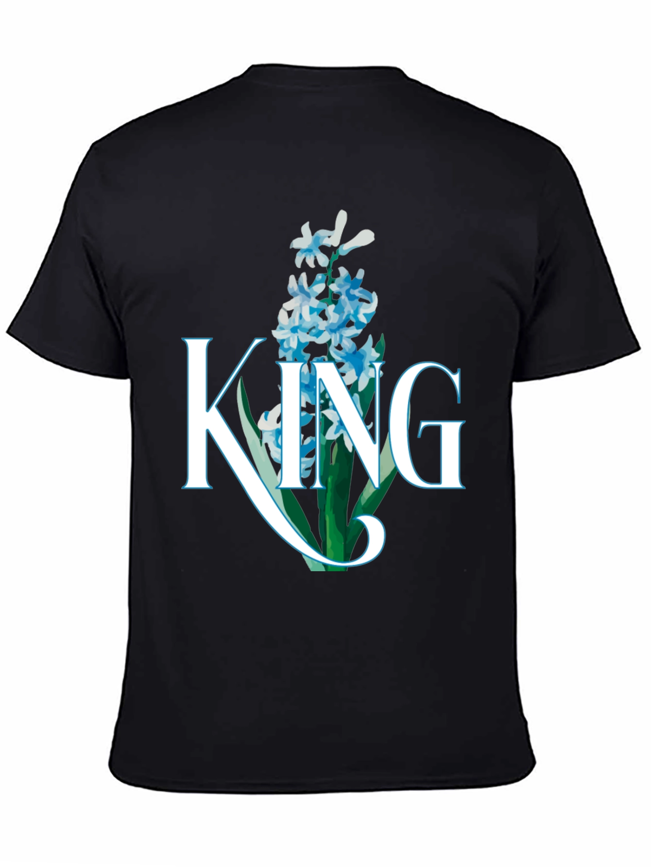 King Hyacinth Floral Black T-Shirt
