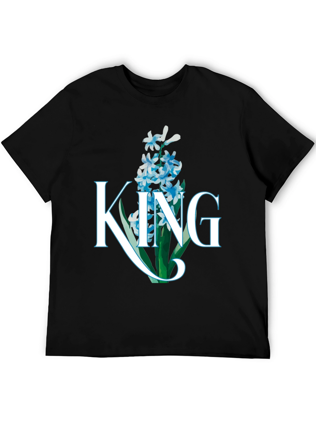 King Hyacinth Floral Black T-Shirt