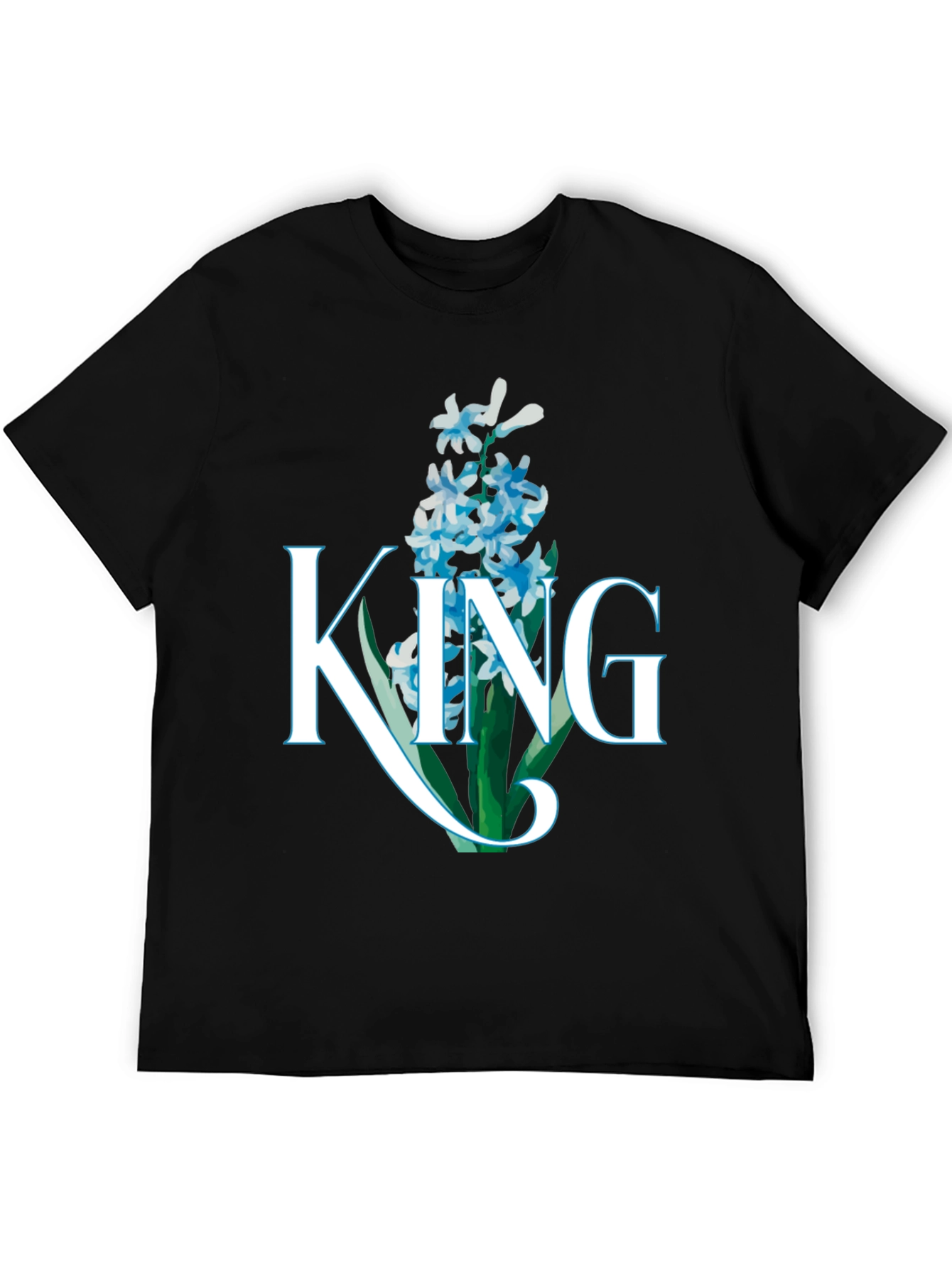 King Hyacinth Floral Black T-Shirt