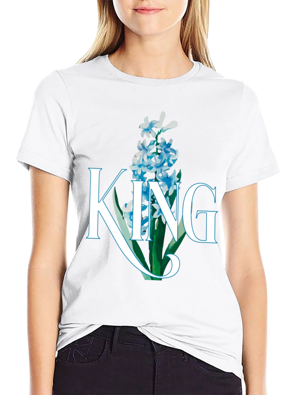 King Hyacinth Floral Black T-Shirt