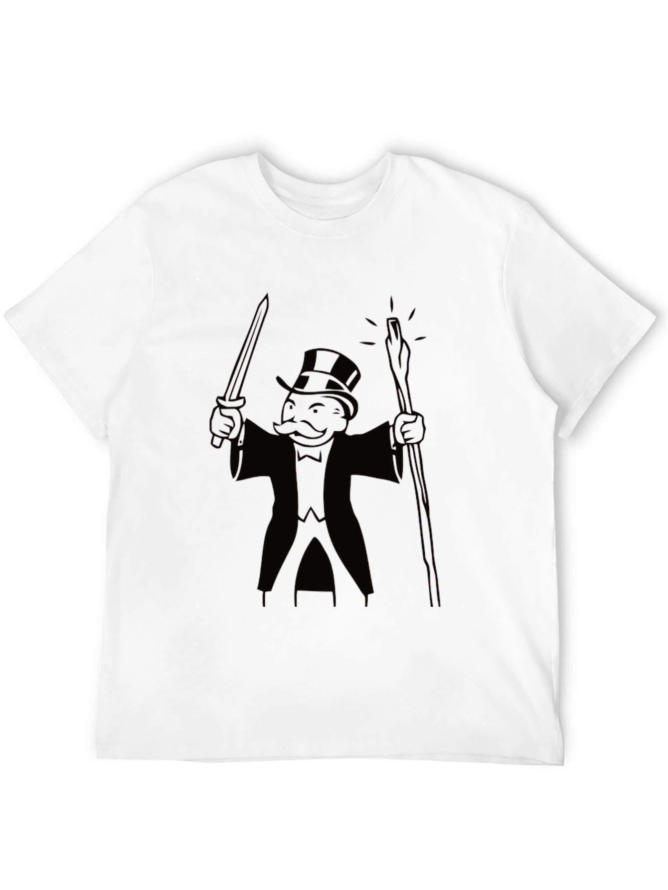 Monopoly Man Graphic Black T-Shirt