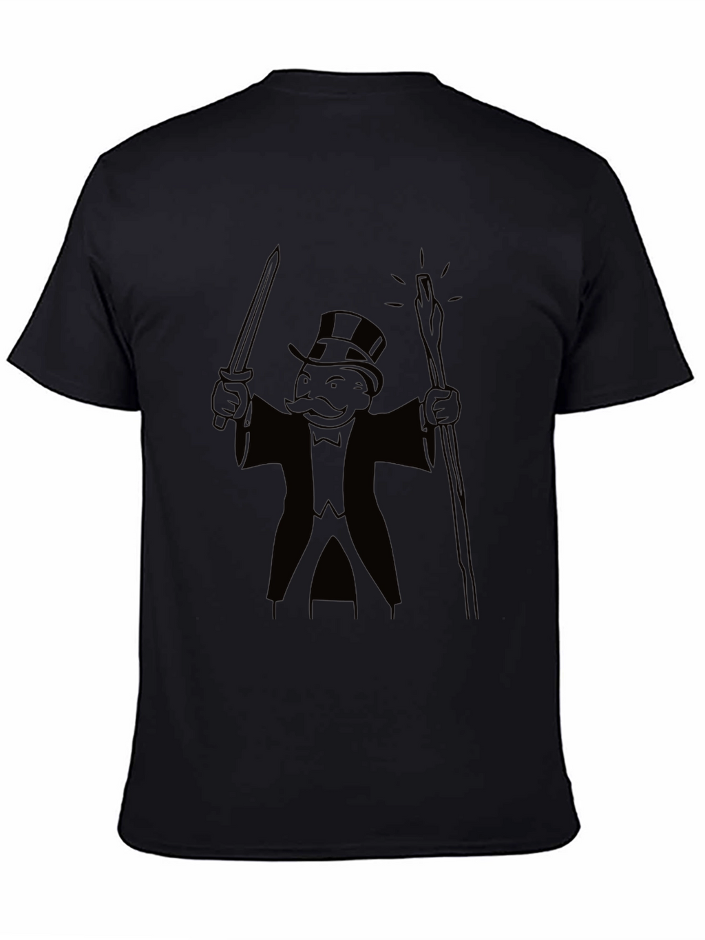 Monopoly Man Graphic Black T-Shirt