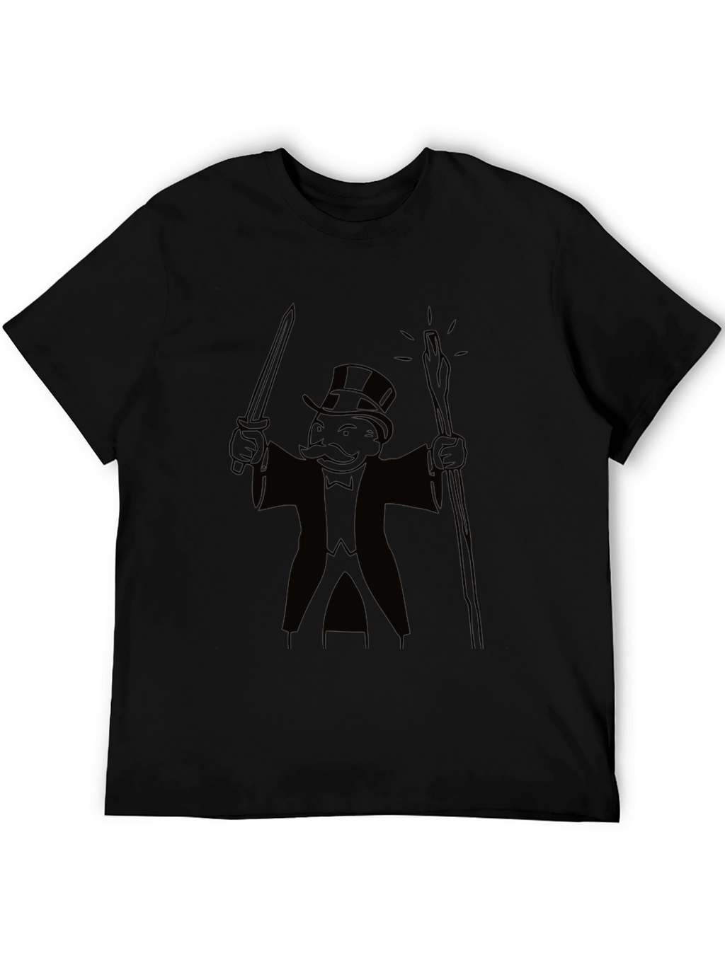 Monopoly Man Graphic Black T-Shirt