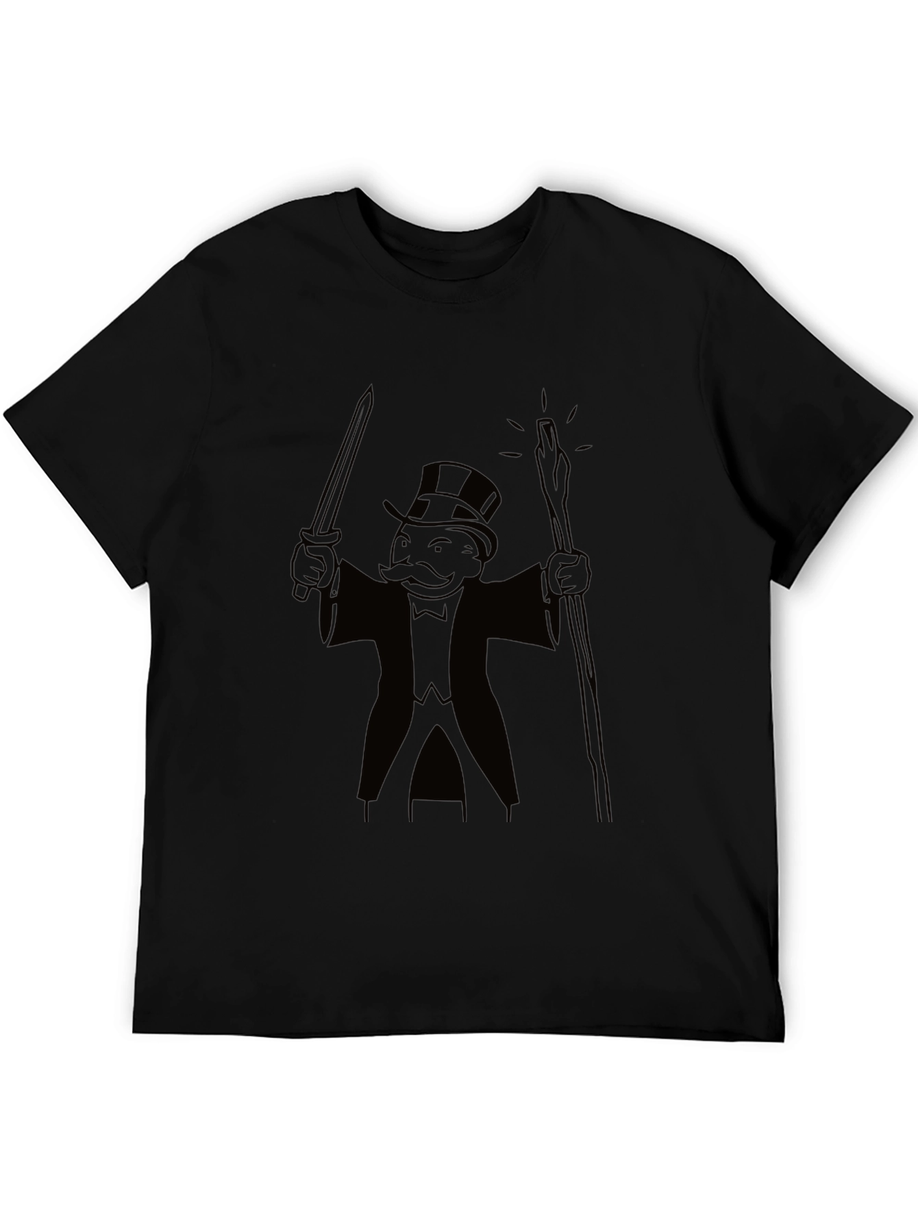 Monopoly Man Graphic Black T-Shirt