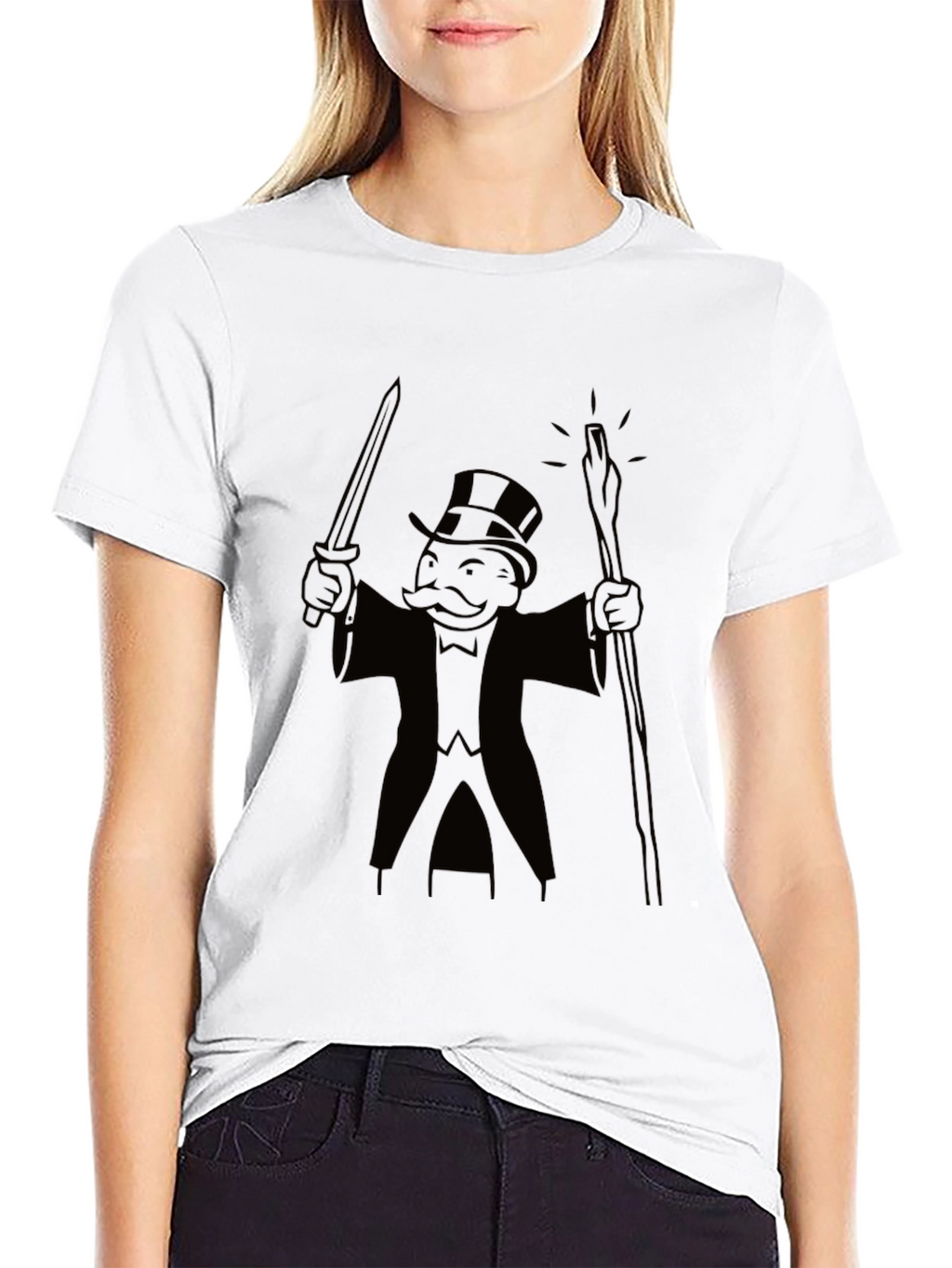 Monopoly Man Graphic Black T-Shirt