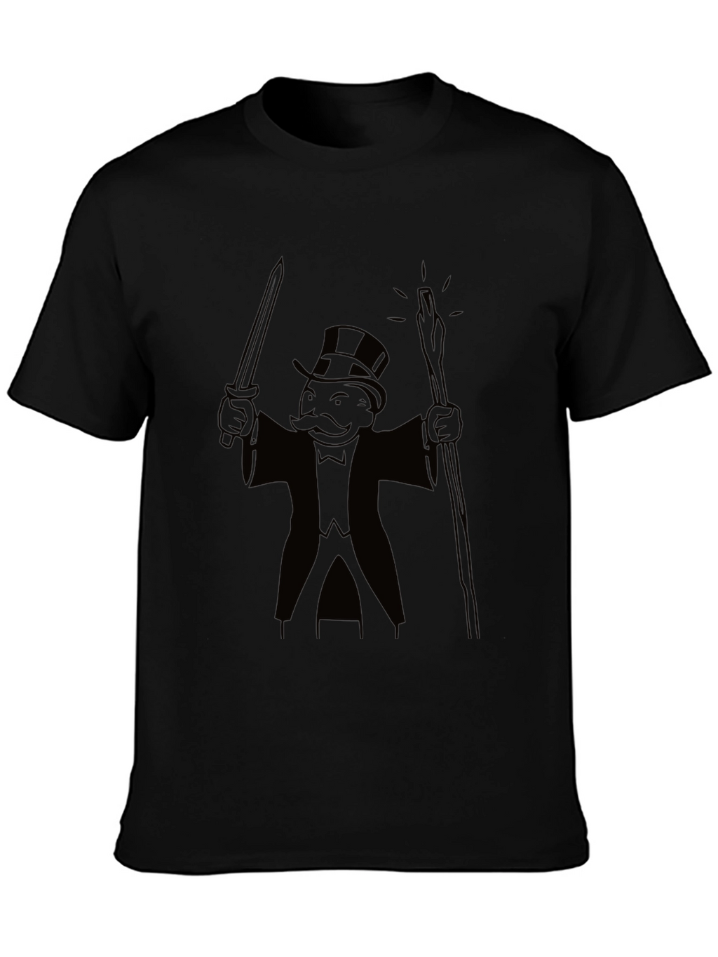 Monopoly Man Graphic Black T-Shirt