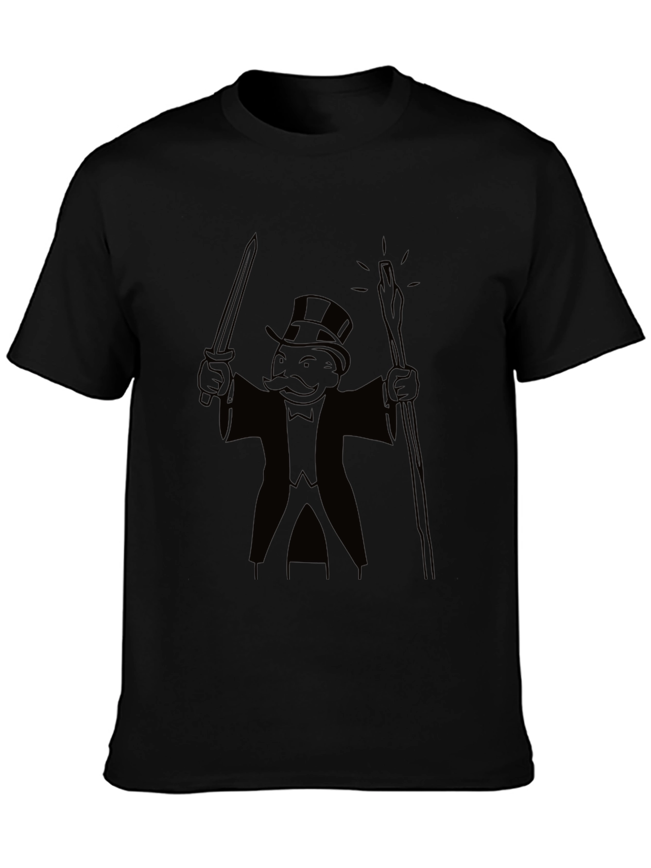 Monopoly Man Graphic Black T-Shirt