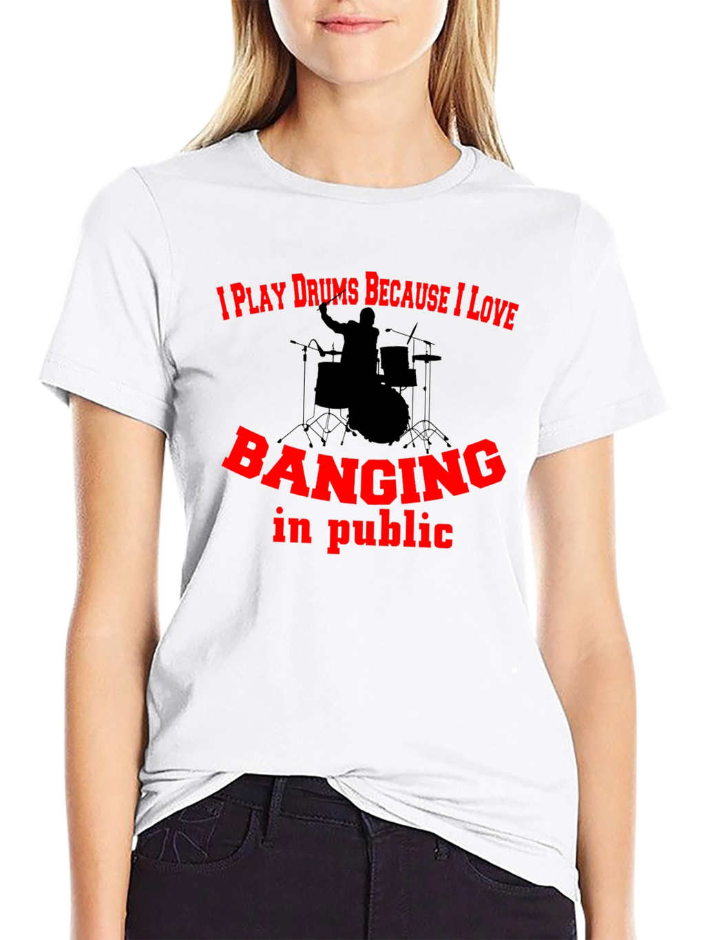 Drummer Humor Graphic Tee - Banging In Public