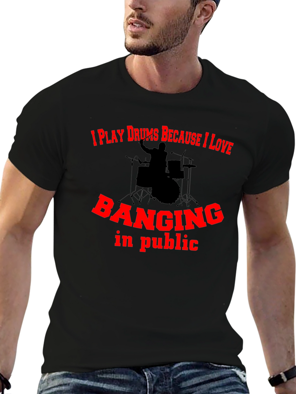 Drummer Humor Graphic Tee - Banging In Public
