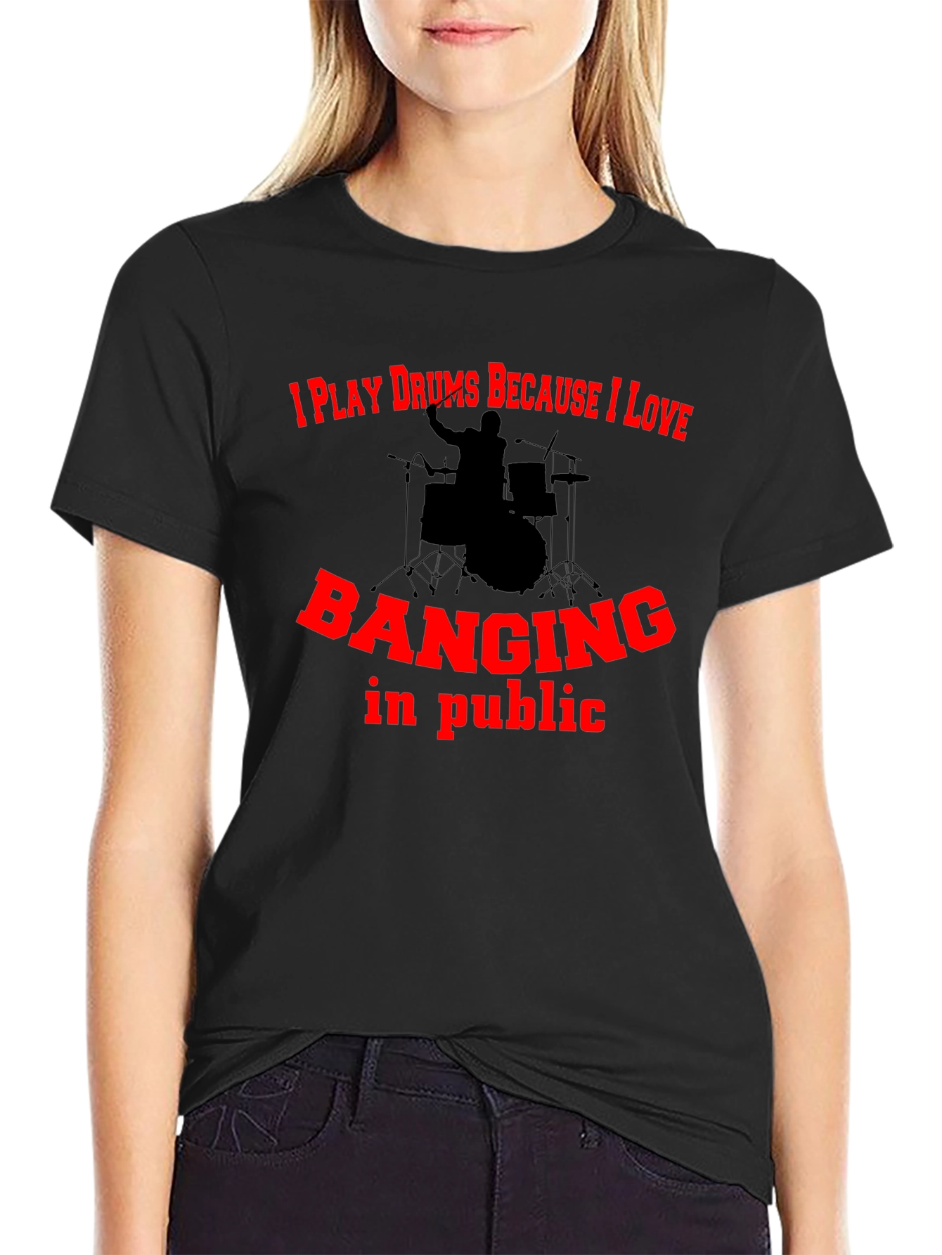 Drummer Humor Graphic Tee - Banging In Public
