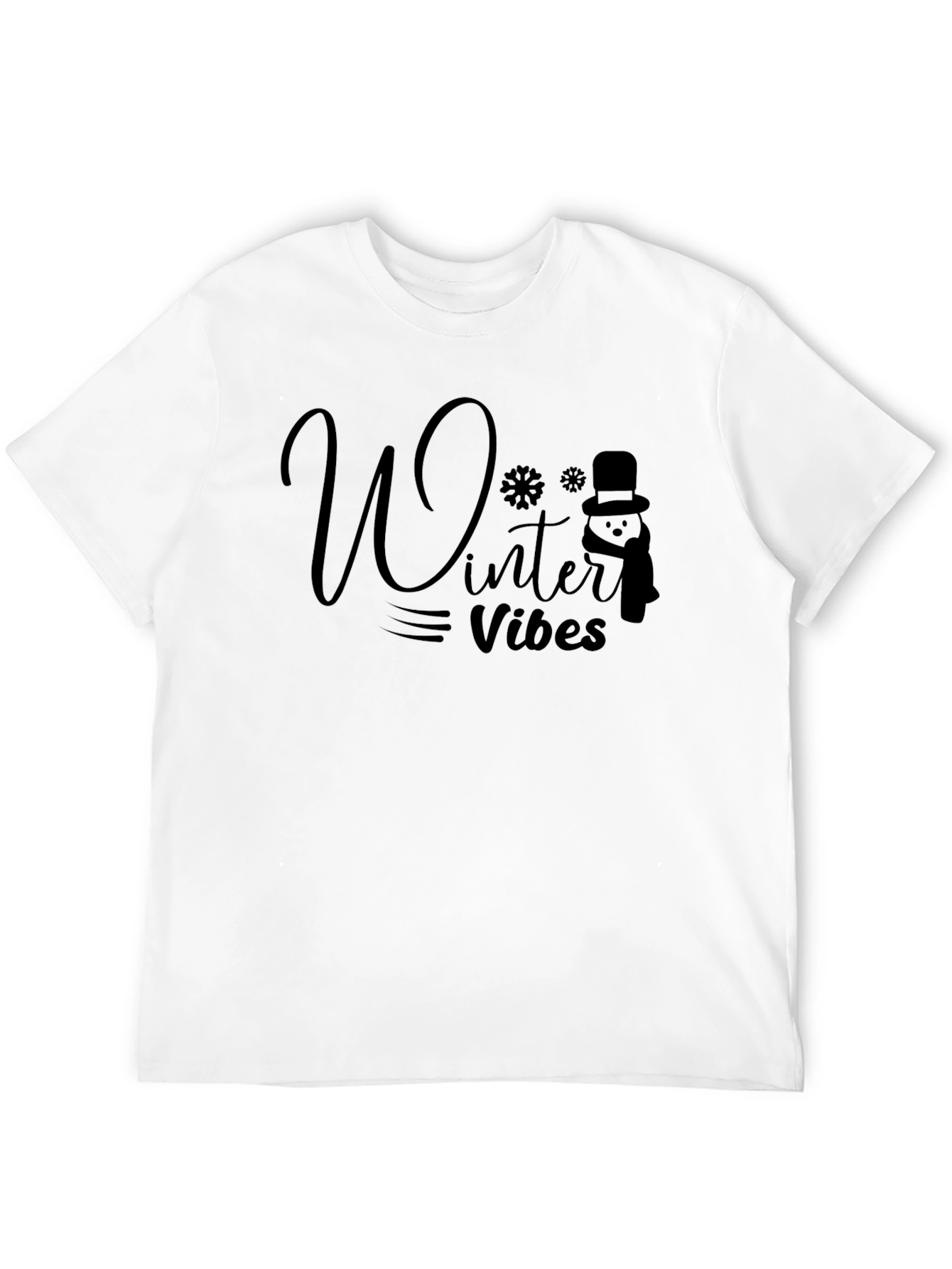 Winter Vibes Black T-Shirt