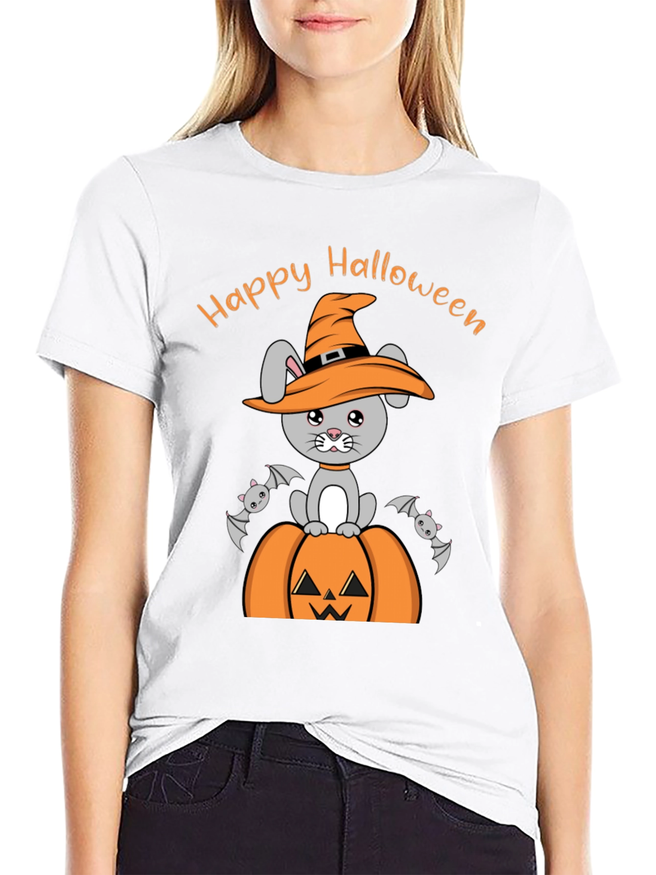 Halloween Bunny Pumpkin T-Shirt