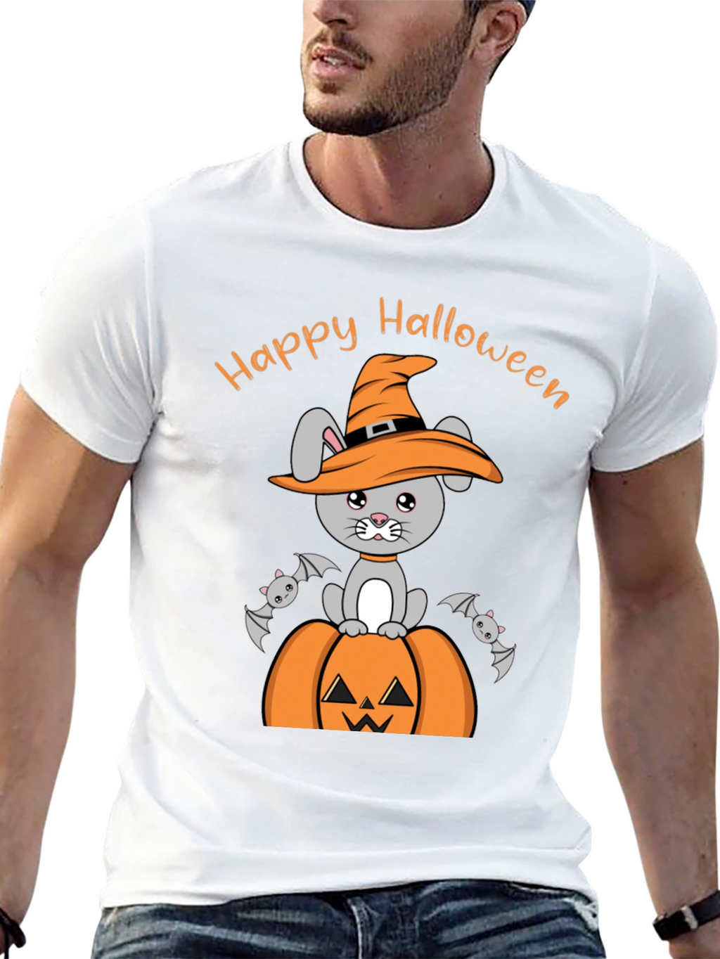 Halloween Bunny Pumpkin T-Shirt