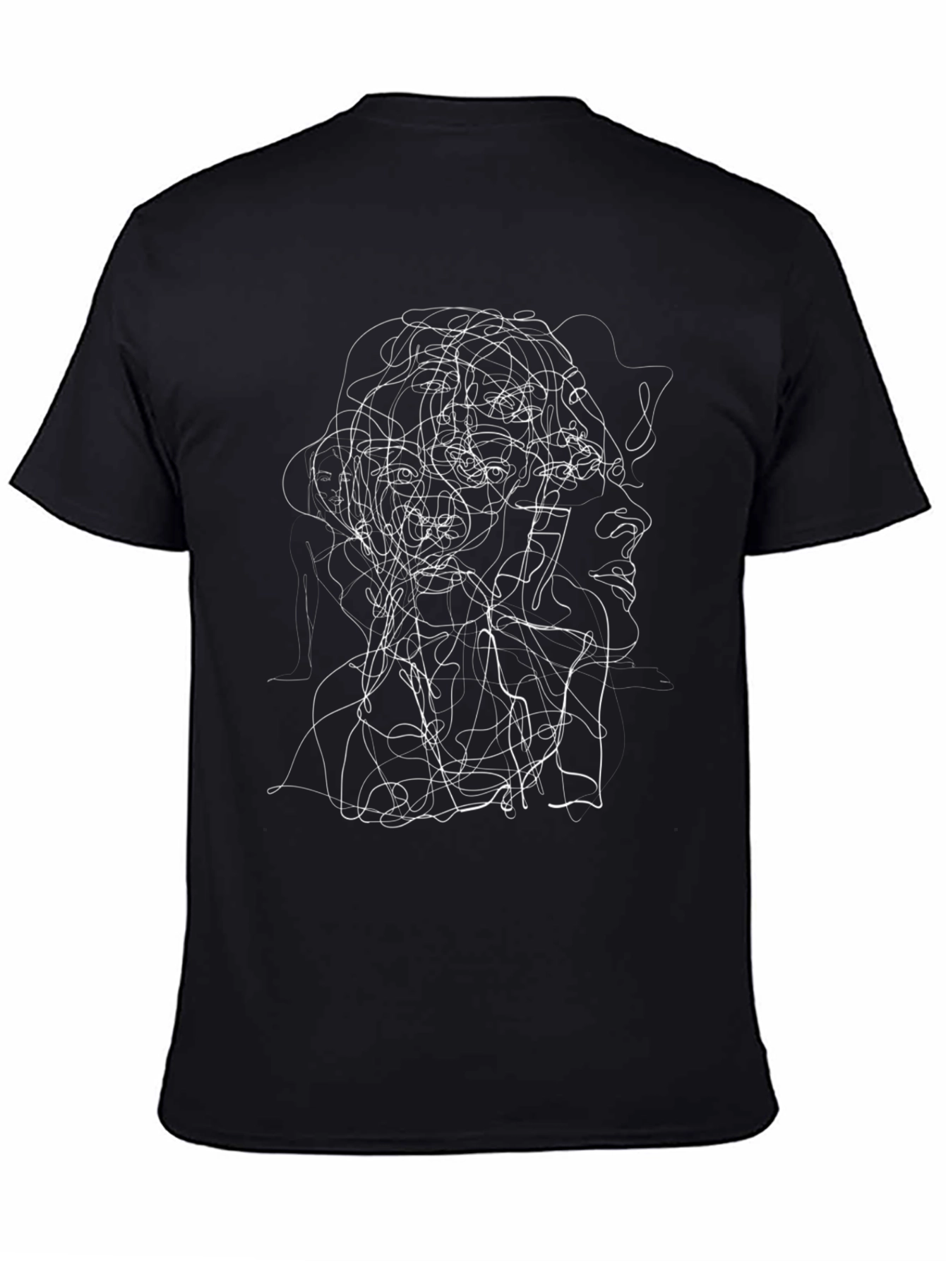 Abstract Line Art Black Tee