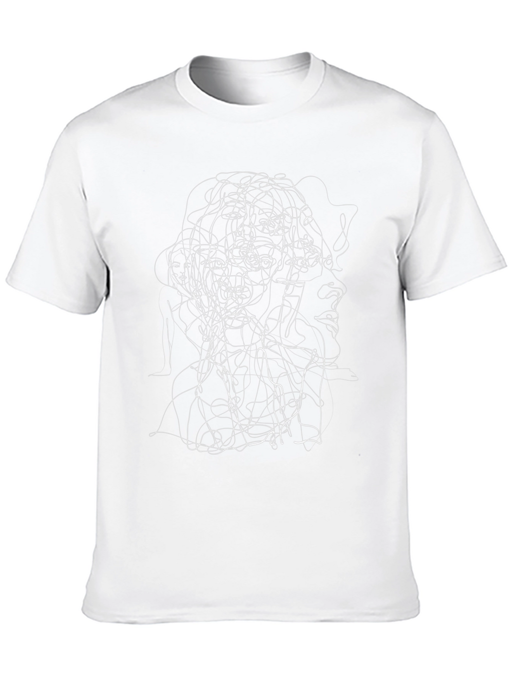 Abstract Line Art Black Tee