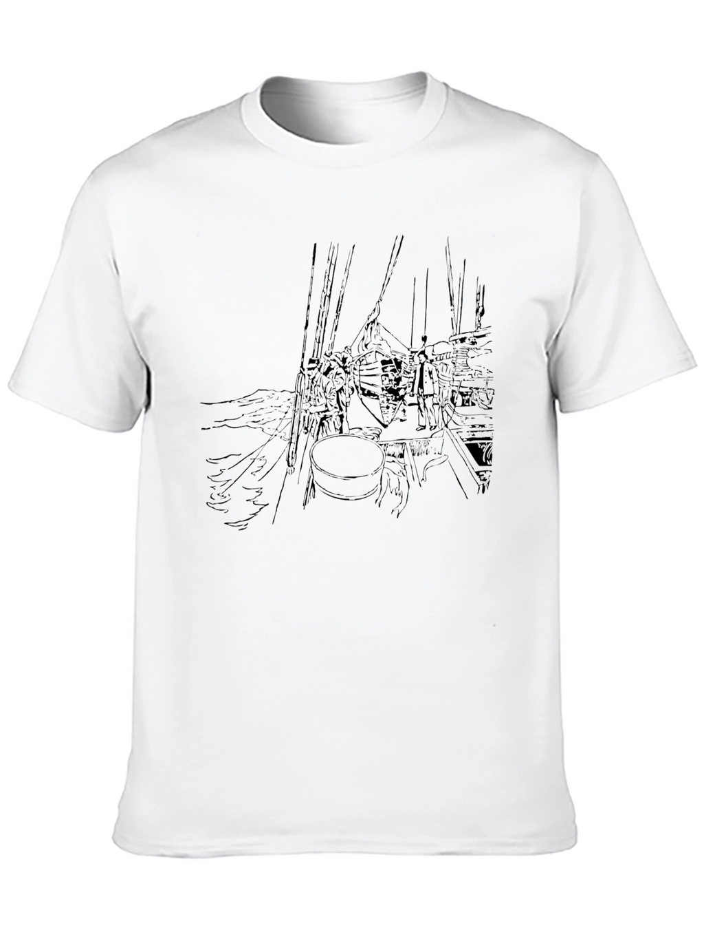 Nautical Sketch Black T-Shirt