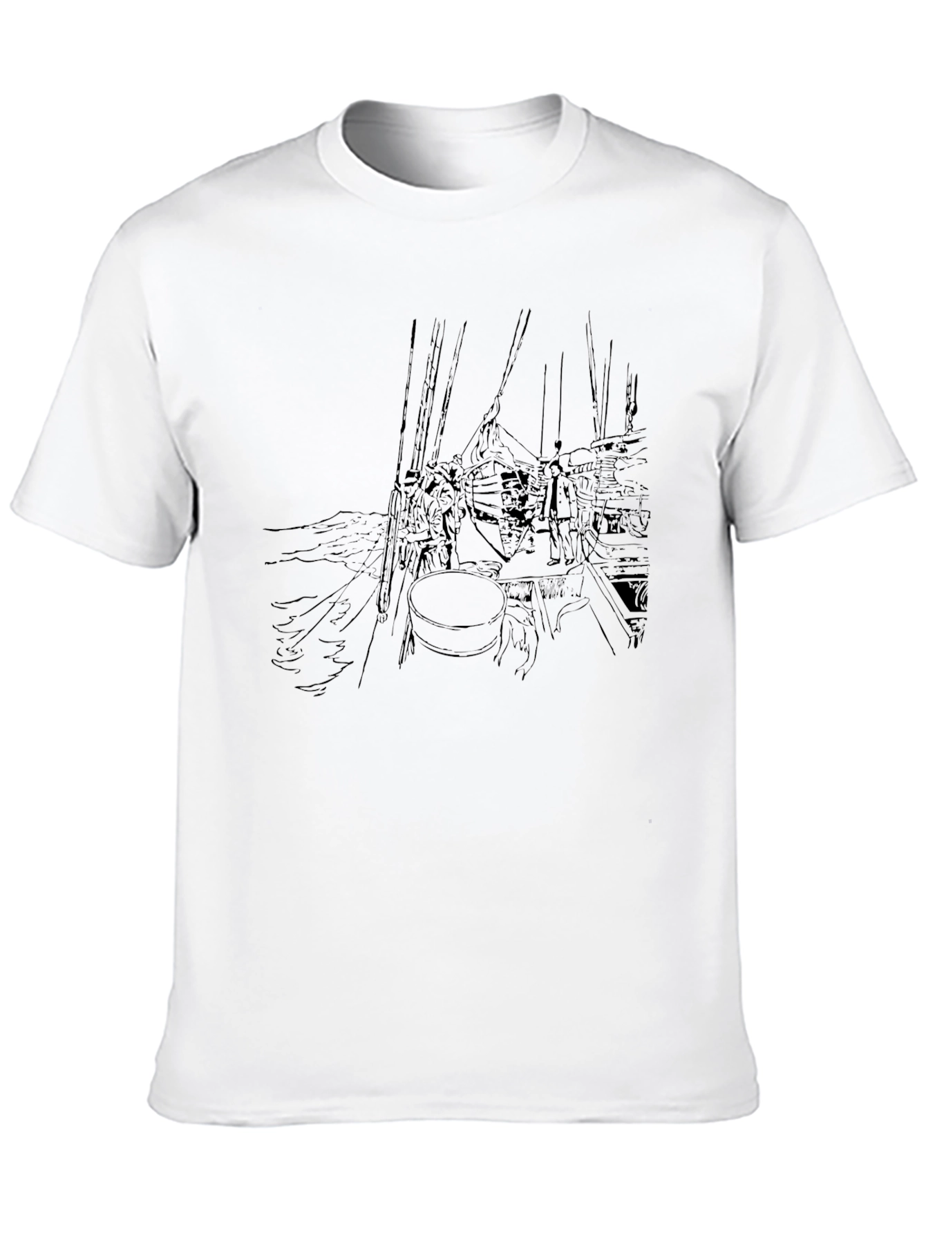 Nautical Sketch Black T-Shirt