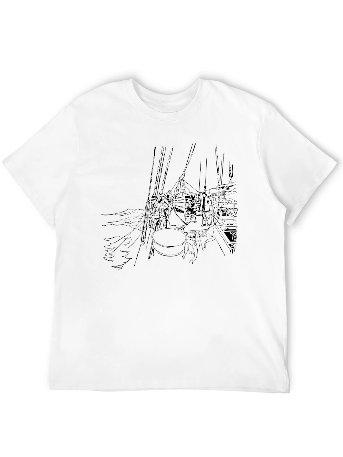 Nautical Sketch Black T-Shirt