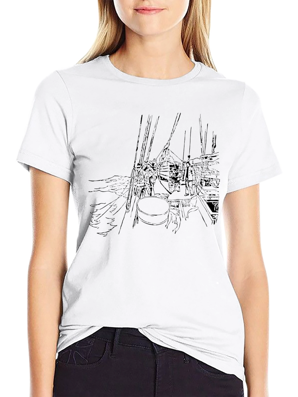 Nautical Sketch Black T-Shirt