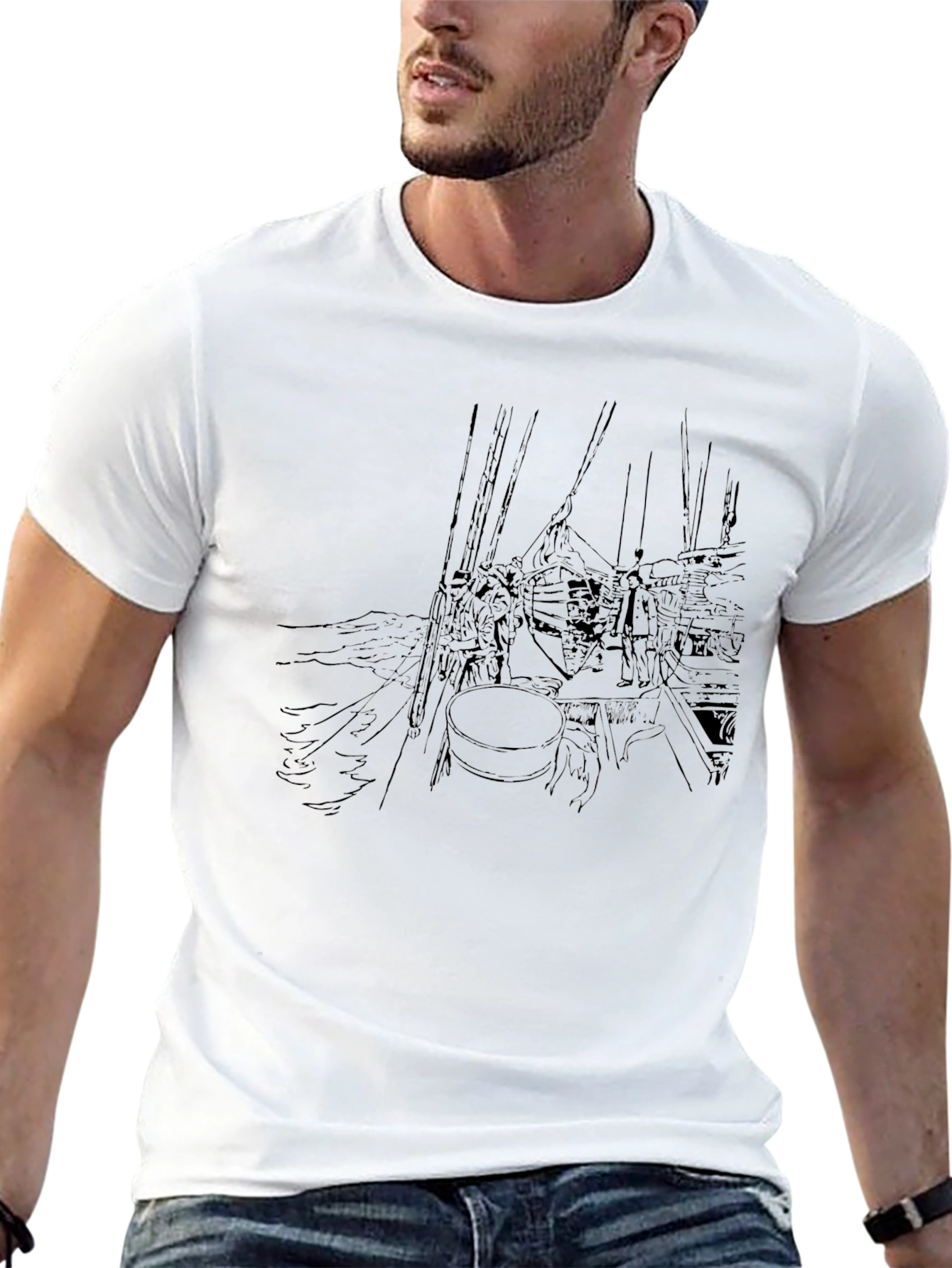 Nautical Sketch Black T-Shirt