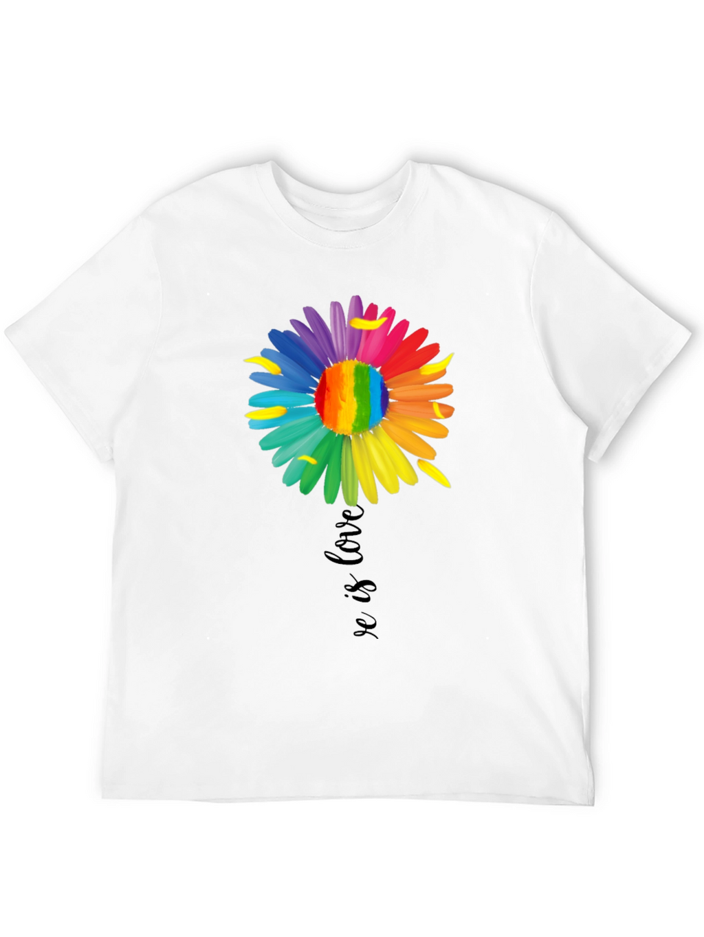 Love is Love Rainbow Flower Graphic Tee