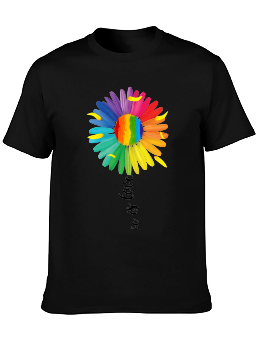 Love is Love Rainbow Flower Graphic Tee